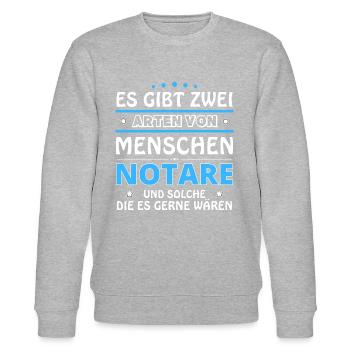 Notaries Gift - Two Types of... Design - Stanley/Stella CHANGER Unisex Organic Sweatshirt - heather grey - Front - Nik (191cm) & Marisol (170cm)