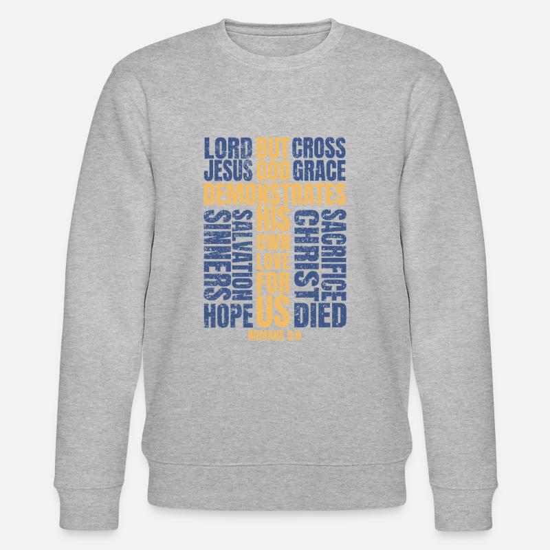 Bible Romans 5:8 - Stanley/Stella Unisex Bio-Sweatshirt CHANGER - Grau meliert