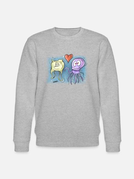 Méduse amoureuse - Sweat bio CHANGER Stanley/Stella Unisexe - gris chiné