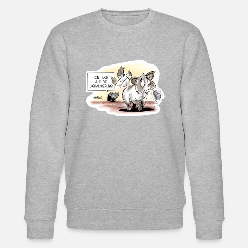 Katzen Digitalisierung - Stanley/Stella Unisex Bio-Sweatshirt CHANGER  - Grau meliert