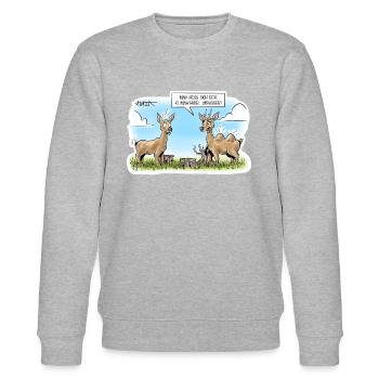 Wald im Wandel - Stanley/Stella Unisex Bio-Sweatshirt CHANGER  - Grau meliert - Vorne - Nik (191cm) & Marisol (170cm)