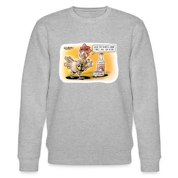 Blindes Huhn - Stanley/Stella Unisex Bio-Sweatshirt CHANGER  - Grau meliert - Vorne - Nik (191cm) & Marisol (170cm)