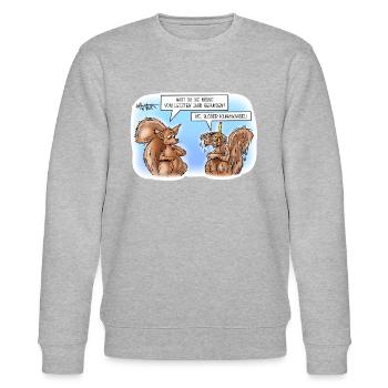 Klimawandel Eichhörnchen - Stanley/Stella Unisex Bio-Sweatshirt CHANGER  - Grau meliert - Vorne - Nik (191cm) & Marisol (170cm)