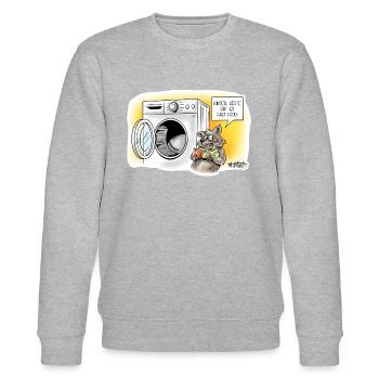 Fast Food Waschbär - Stanley/Stella Unisex Bio-Sweatshirt CHANGER  - Grau meliert - Vorne - Nik (191cm) & Marisol (170cm)