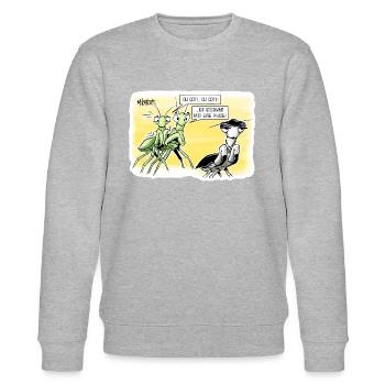Gottesanbeterin - Stanley/Stella Unisex Bio-Sweatshirt CHANGER  - Grau meliert - Vorne - Nik (191cm) & Marisol (170cm)