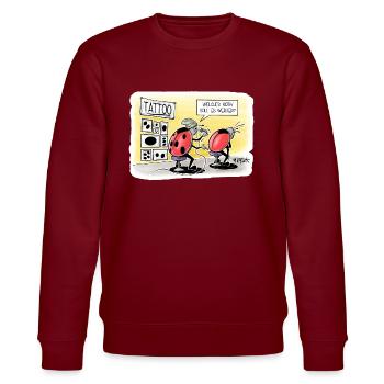 Tattoo-Kaefer - Stanley/Stella Unisex Bio-Sweatshirt CHANGER  - Burgunderrot - Vorne - Nik (191cm) & Marisol (170cm)