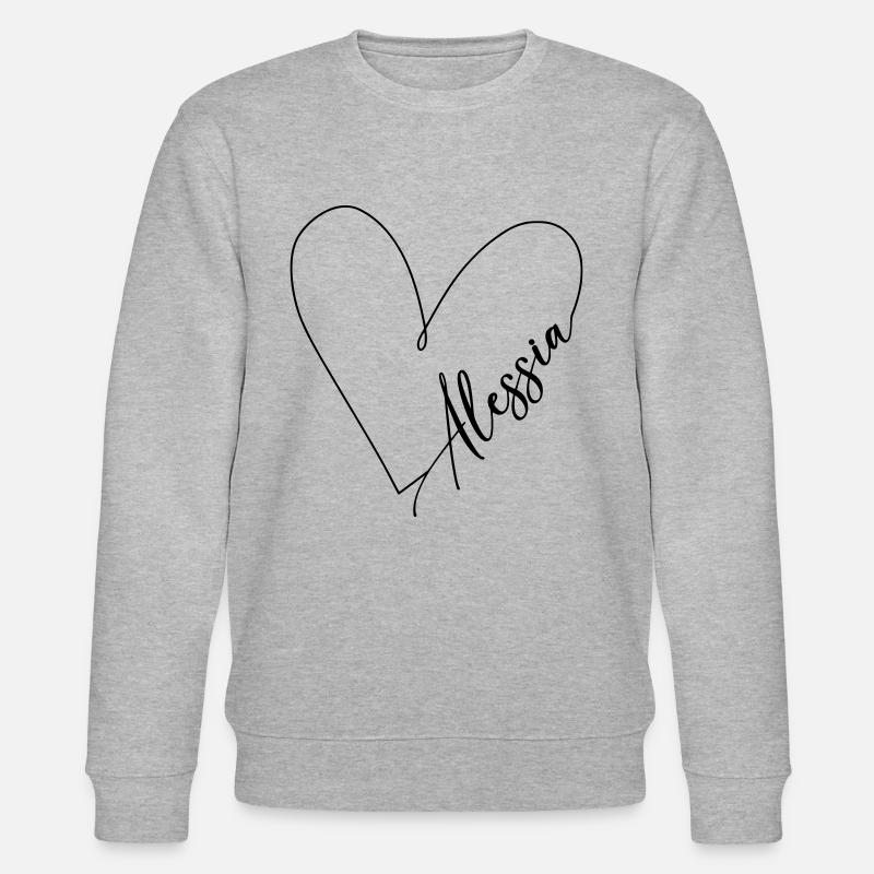 Alessia Name Heart Line - Stanley/Stella CHANGER Unisex Organic Sweatshirt - heather grey