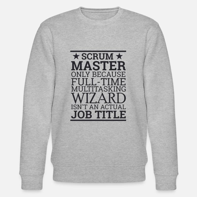 "Scrum Wizard" | "Scrum Master" - Stanley/Stella CHANGER Unisex Organic Sweatshirt - heather grey