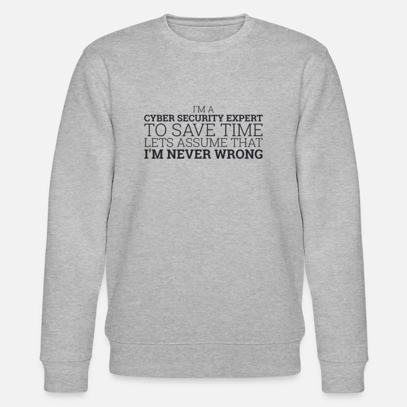 "Cyber Security Expert Time | Hacker" - Stanley/Stella CHANGER Unisex Organic Sweatshirt - heather grey
