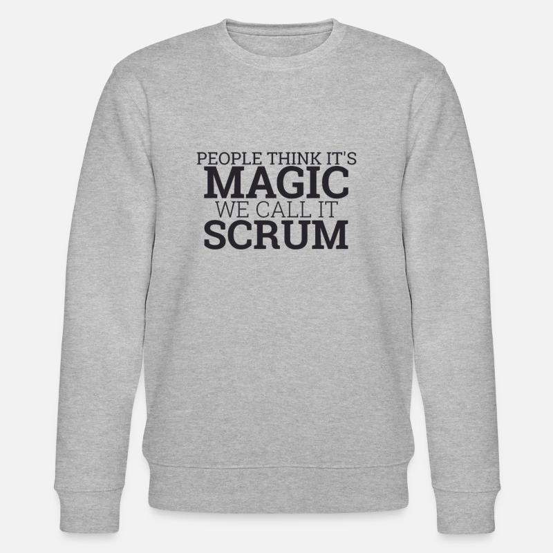 "Scrum Master Magic | "Scrum Master"" - Stanley/Stella Unisex Bio-Sweatshirt CHANGER  - Grau meliert