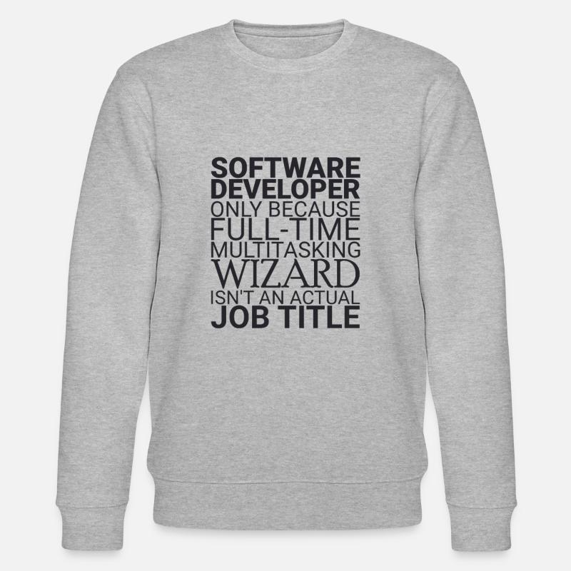 "Software Developer Wizard | Programmierer" - Stanley/Stella Unisex Bio-Sweatshirt CHANGER  - Grau meliert