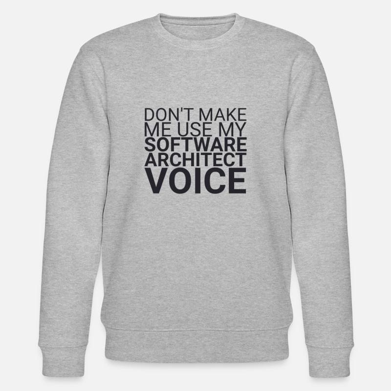 "Software Architect Voice | Software Architecture" - Stanley/Stella CHANGER Unisex Organic Sweatshirt - heather grey