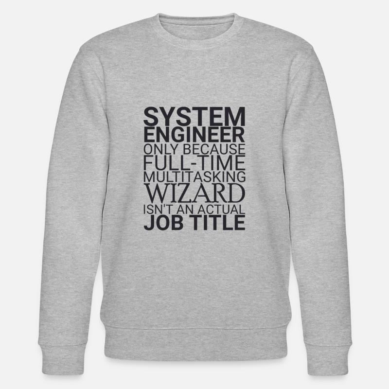 "System Engineer Wizard | Systemtechnik" - Stanley/Stella Unisex Bio-Sweatshirt CHANGER  - Grau meliert