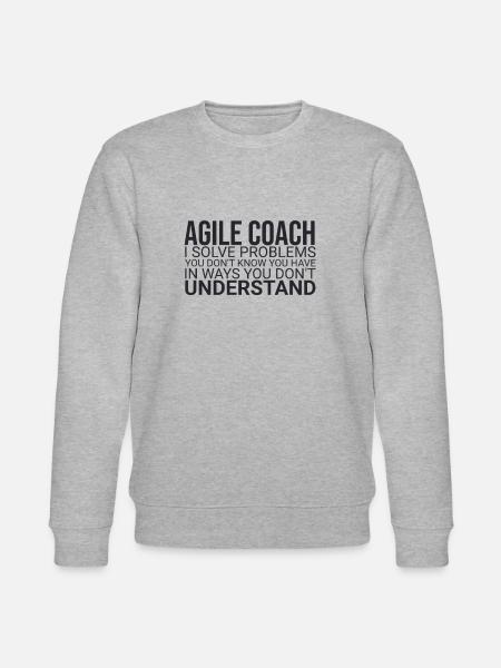 "Agile Coach Solve Problem | Agile" - Stanley/Stella CHANGER Unisex Organic Sweatshirt - heather grey