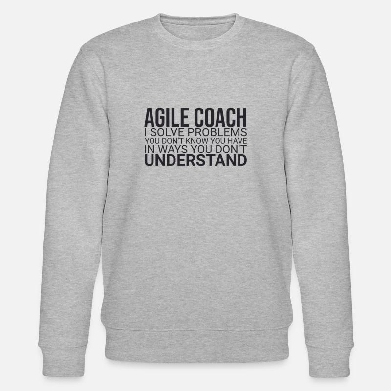 "Agile Coach Solve Problem | Agile" - Stanley/Stella Unisex Bio-Sweatshirt CHANGER  - Grau meliert