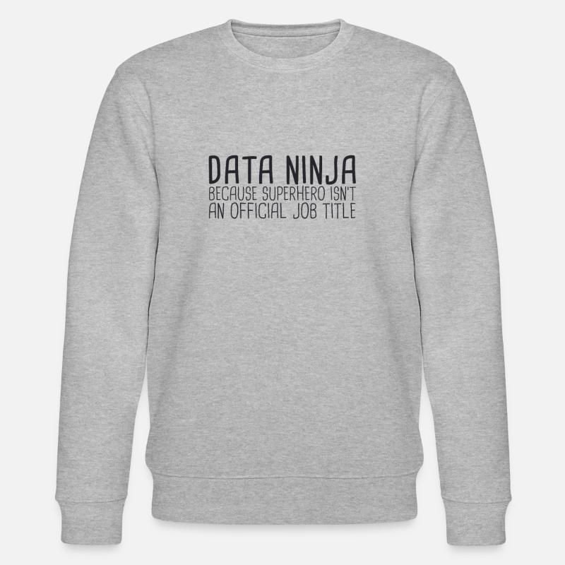 "Data Ninja Superhero | Data Science" - Stanley/Stella Unisex Bio-Sweatshirt CHANGER  - Grau meliert