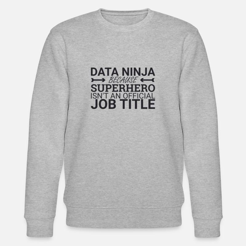 "Data Ninja Superhero | Data Science" - Stanley/Stella Unisex Bio-Sweatshirt CHANGER  - Grau meliert
