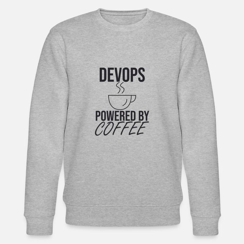 DevOps Coffee | Software Development" - Stanley/Stella CHANGER Unisex Organic Sweatshirt - heather grey