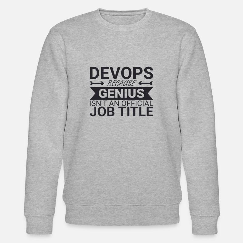 "DevOps Genius | Software Development" - Stanley/Stella CHANGER Unisex Organic Sweatshirt - heather grey
