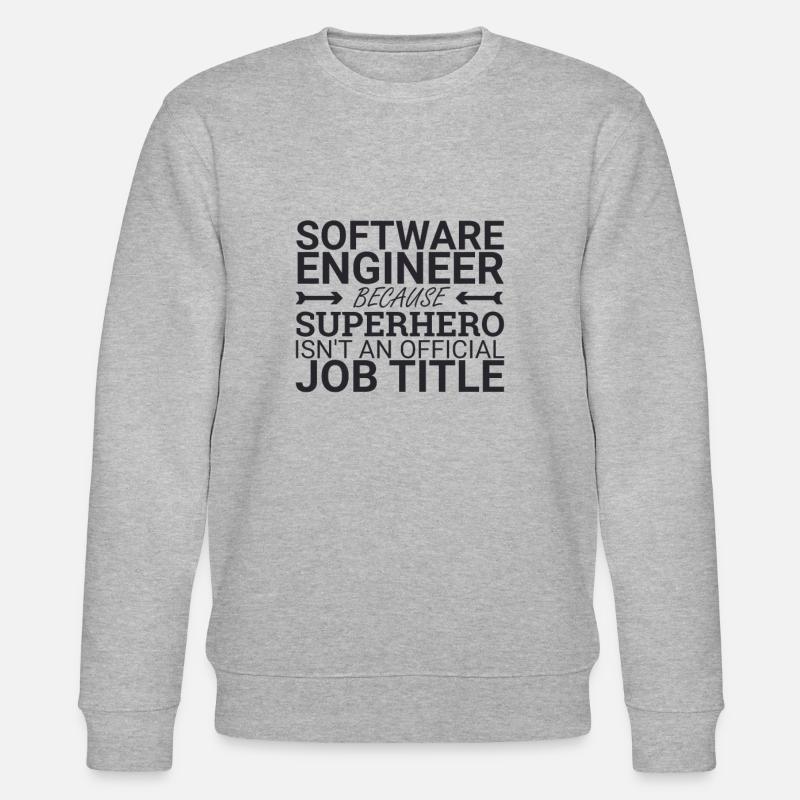 "Software Engineer Superhero | Programming" - Stanley/Stella CHANGER Unisex Organic Sweatshirt - heather grey