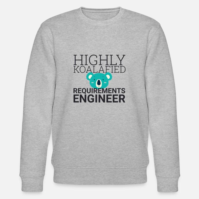 "Requirements Engineer Koalafied | Engineering" - Stanley/Stella CHANGER Unisex Organic Sweatshirt - heather grey