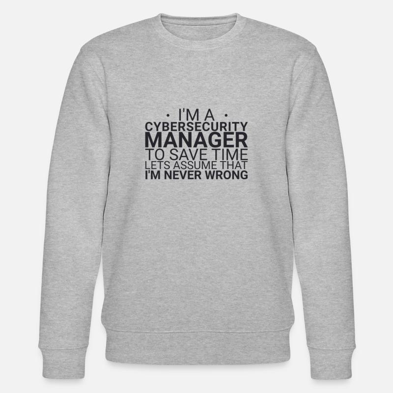 "Cybersecurity Manager Time | Cybersecurity" - Stanley/Stella Unisex Bio-Sweatshirt CHANGER  - Grau meliert