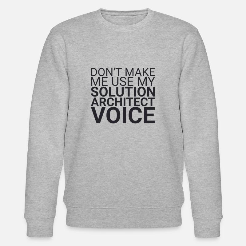 "Solution Architect Voice | Solution Architecture" - Stanley/Stella CHANGER Unisex Organic Sweatshirt - heather grey