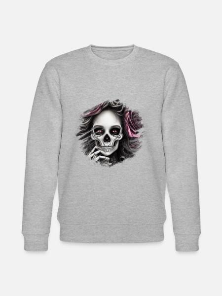 Crâne de squelette - Sweat bio CHANGER Stanley/Stella Unisexe - gris chiné