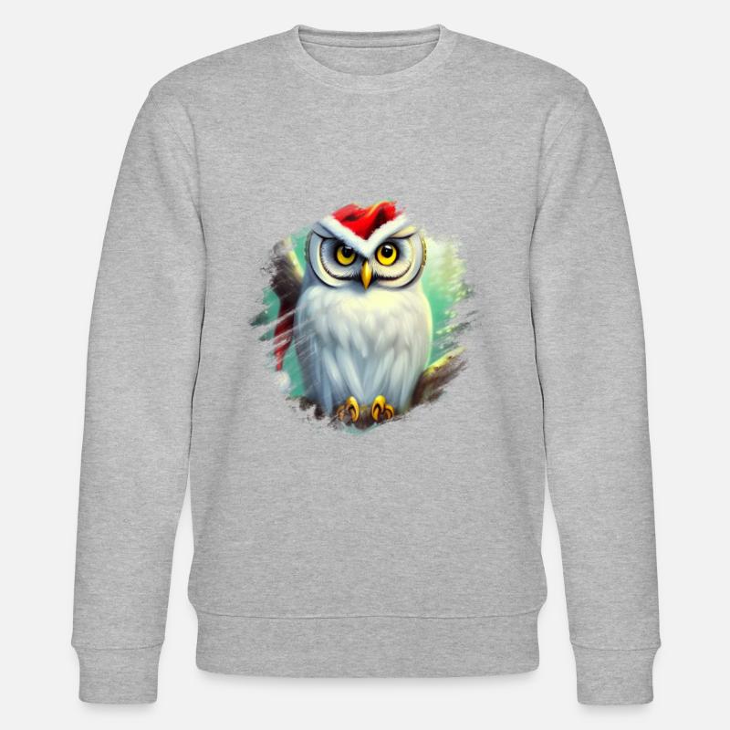 Weiße Schneeeule - Stanley/Stella Unisex Bio-Sweatshirt CHANGER  - Grau meliert
