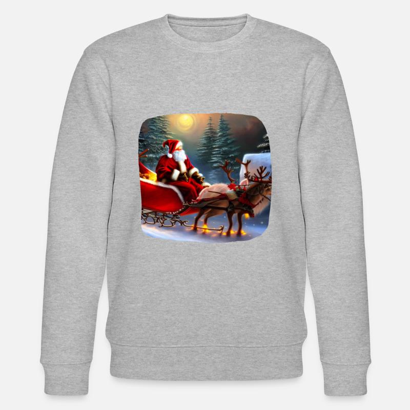 Weihnachtsmann im Schlitten - Stanley/Stella Unisex Bio-Sweatshirt CHANGER  - Grau meliert