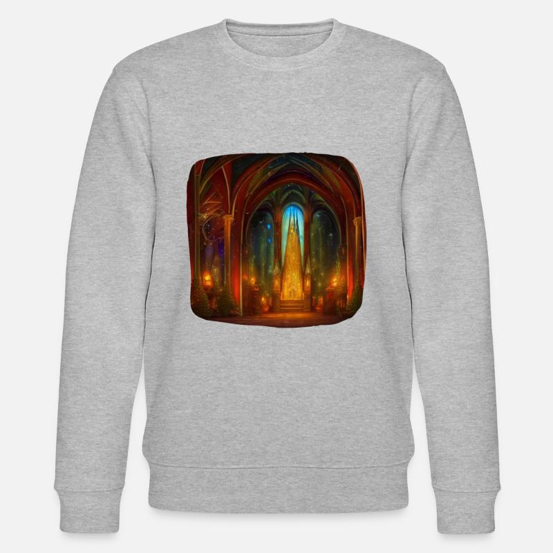 Weihnachts Kirche - Stanley/Stella Unisex Bio-Sweatshirt CHANGER  - Grau meliert
