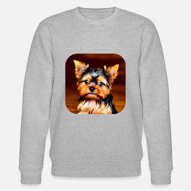 Yorkshire Terrier Welpe - Stanley/Stella Unisex Bio-Sweatshirt CHANGER  - Grau meliert