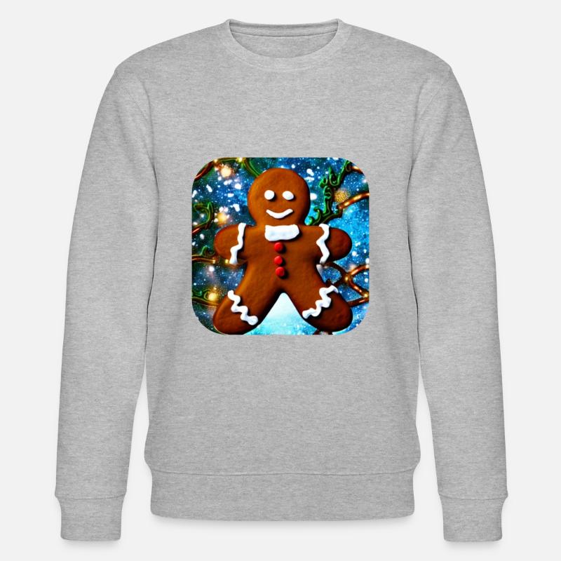 Weihnachts Lebkuchenmann - Stanley/Stella Unisex Bio-Sweatshirt CHANGER  - Grau meliert