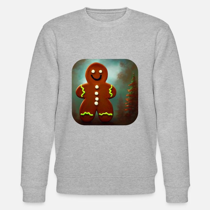 Weihnachts Lebkuchenmann - Stanley/Stella Unisex Bio-Sweatshirt CHANGER  - Grau meliert