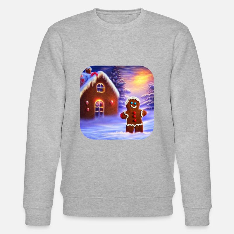 Weihnachts Lebkuchenmann - Stanley/Stella Unisex Bio-Sweatshirt CHANGER  - Grau meliert