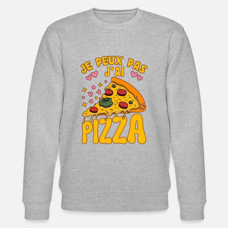 Je Peux Pas J'ai Pizza - Sweat bio CHANGER Stanley/Stella Unisexe - gris chiné