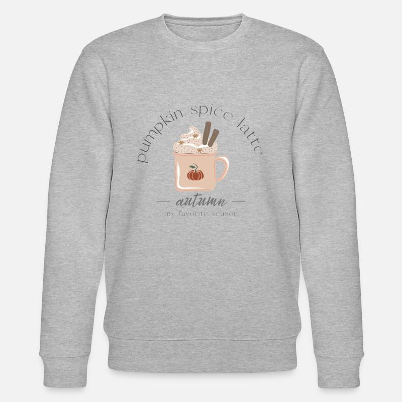 Pumpkin Spice Latte Herbst Geschenk - Stanley/Stella Unisex Bio-Sweatshirt CHANGER  - Grau meliert