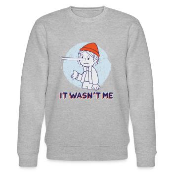 Pinocchio - It Wasn´t Me - Stanley/Stella Unisex Bio-Sweatshirt CHANGER  - Grau meliert - Vorne - Nik (191cm) & Marisol (170cm)