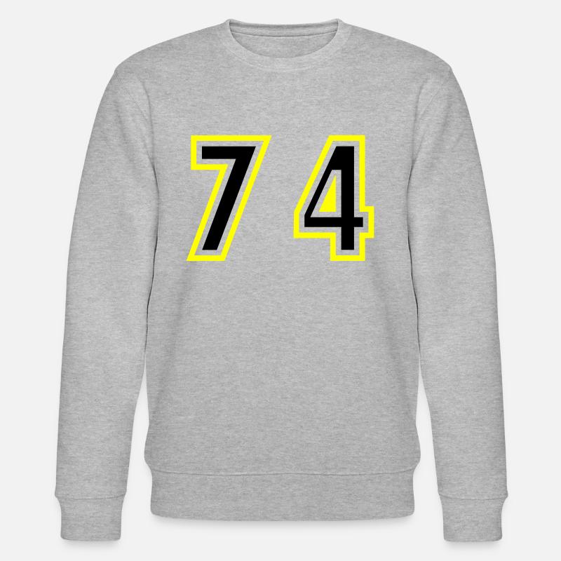 74 Zahl College - Stanley/Stella Unisex Bio-Sweatshirt CHANGER - Grau meliert