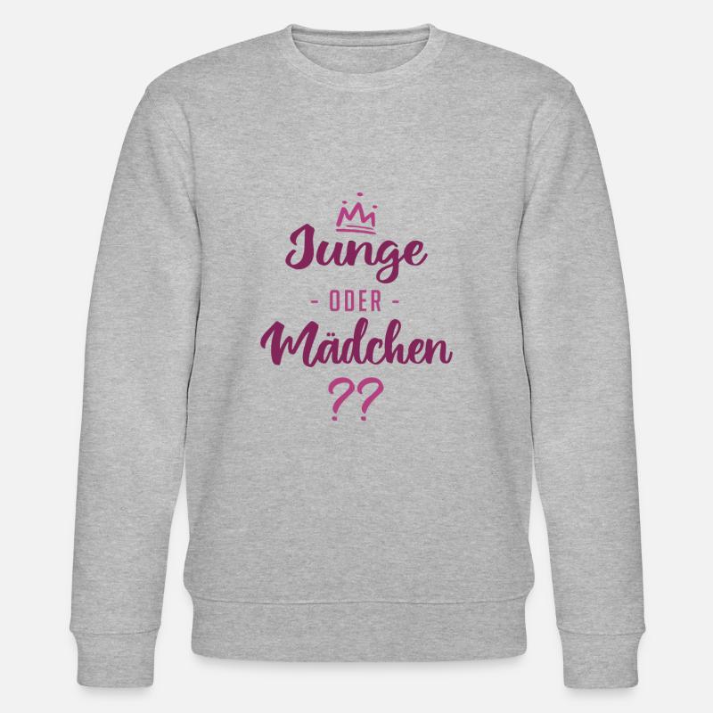 Junge oder Mädchen? Schwanger - Schwangerschaft - Stanley/Stella Unisex Bio-Sweatshirt CHANGER  - Grau meliert