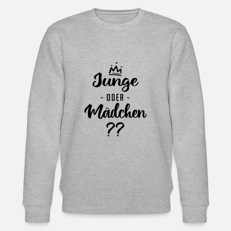 Junge oder Mädchen? Schwanger - Schwangerschaft - Stanley/Stella Unisex Bio-Sweatshirt CHANGER  - Grau meliert