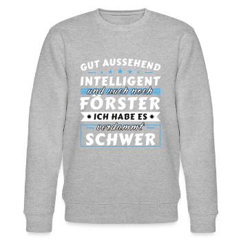 Gut aussehend intelligent - Förster Edition - Stanley/Stella Unisex Bio-Sweatshirt CHANGER  - Grau meliert - Vorne - Nik (191cm) & Marisol (170cm)