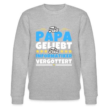Als Papa geliebt, als Informatiker vergöttert - Stanley/Stella Unisex Bio-Sweatshirt CHANGER  - Grau meliert - Vorne - Nik (191cm) & Marisol (170cm)