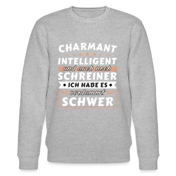 Charmant und intelligent - Schreiner Edition - Stanley/Stella Unisex Bio-Sweatshirt CHANGER  - Grau meliert - Vorne - Nik (191cm) & Marisol (170cm)
