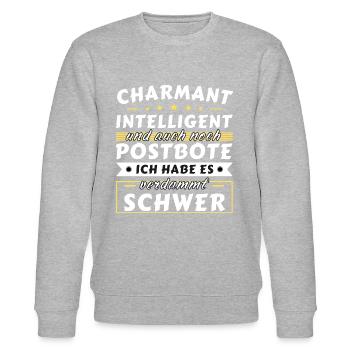 Charmant und intelligent - Postbote Edition - Stanley/Stella Unisex Bio-Sweatshirt CHANGER  - Grau meliert - Vorne - Nik (191cm) & Marisol (170cm)