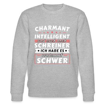 Charmant und intelligent - Schreiner Edition - Stanley/Stella Unisex Bio-Sweatshirt CHANGER  - Grau meliert - Vorne - Nik (191cm) & Marisol (170cm)