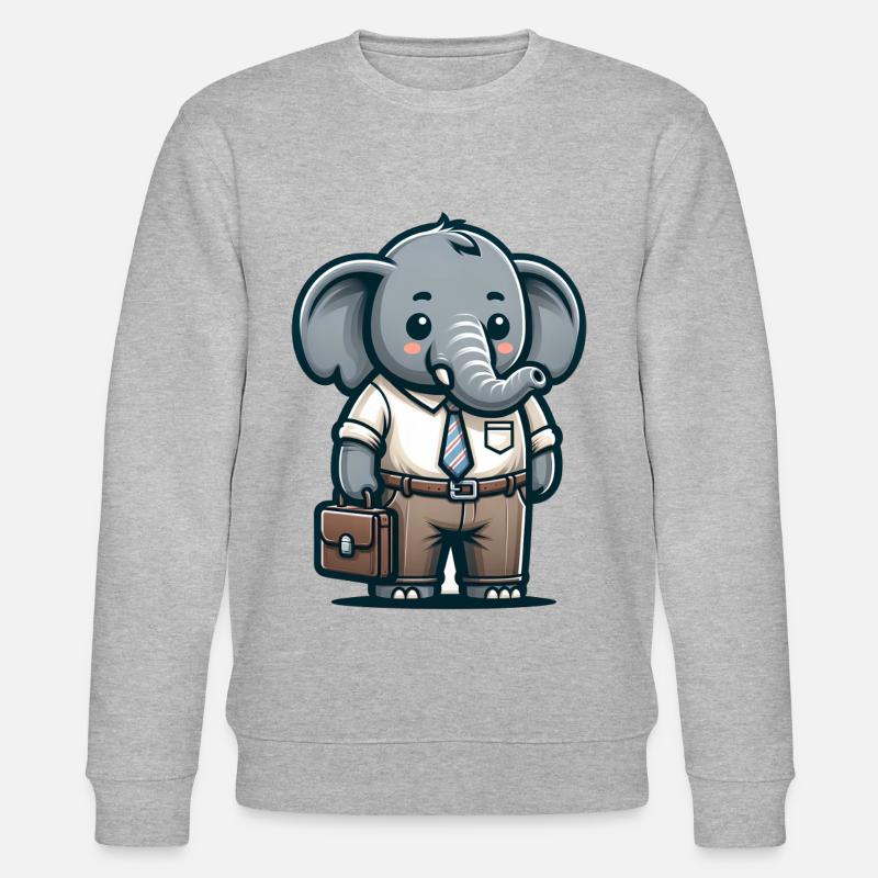 Professeur d’éléphant mignon - Sweat bio CHANGER Stanley/Stella Unisexe - gris chiné