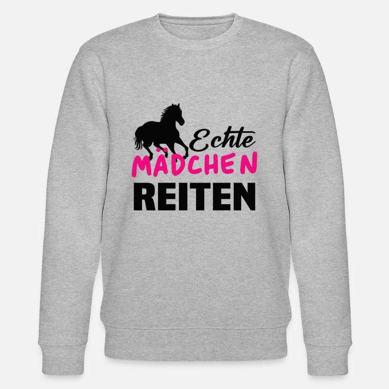 Echte mädchen reiten - Stanley/Stella Unisex Bio-Sweatshirt CHANGER  - Grau meliert