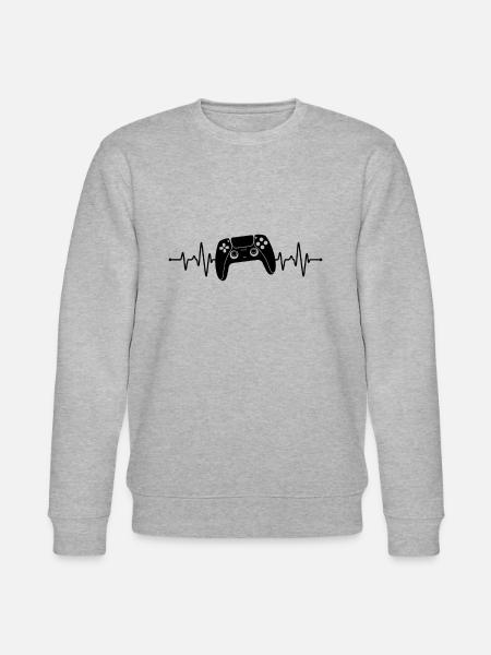 Gamer Herzschlag - Stanley/Stella Unisex Bio-Sweatshirt CHANGER - Grau meliert