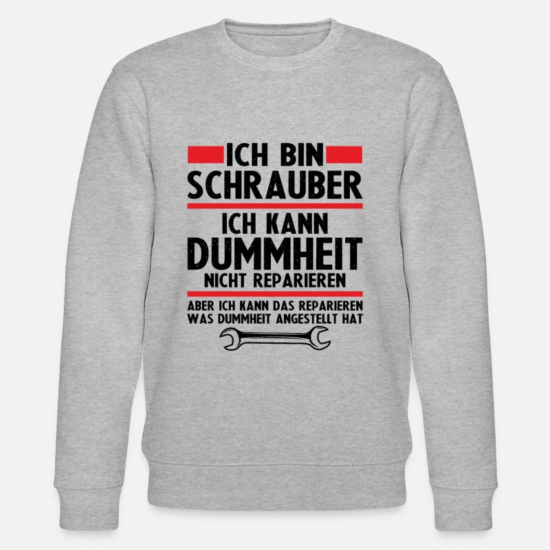 Ich bin schrauber - Stanley/Stella Unisex Bio-Sweatshirt CHANGER  - Grau meliert